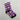 Calcetines personalizados de gato en morado con la cara de un gato naranja, espinas de pescado y huellas estampadas en el tejido
