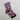Calcetines de Reyes Magos personalizados con la cara del cliente sobre fondo morado, con la corona, la estrella, el camello y el roscón