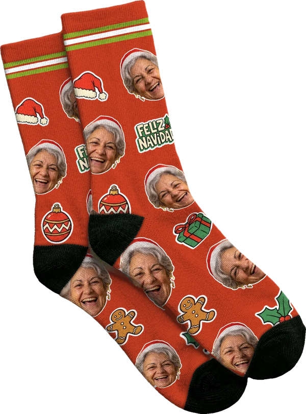 Calcetines de Navidad personalizados con foto